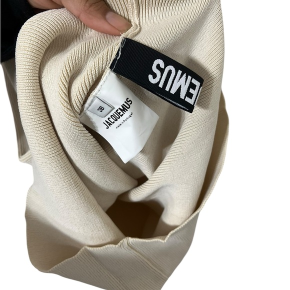 JACQUEMUS SSense La Robe Polo Ribbed Beige Short Sleeve Mini Dress - Picture 8 of 10